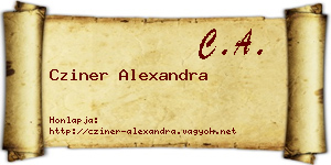 Cziner Alexandra névjegykártya